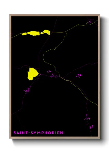 Une affiche de carte sur Saint-Symphorien