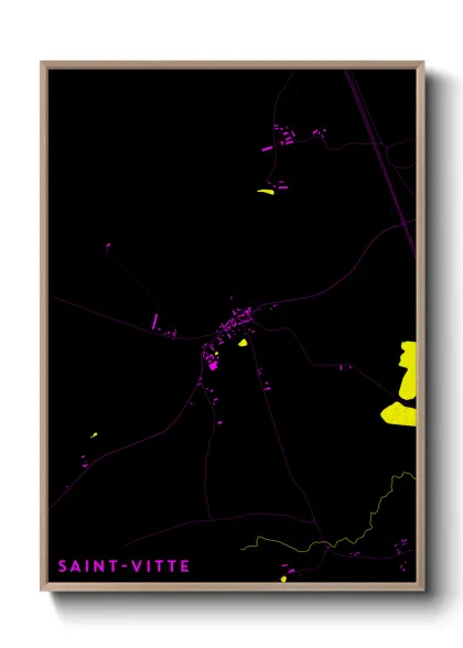 Une affiche de carte sur Saint-Vitte