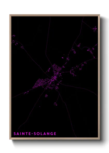 Une affiche de carte sur Sainte-Solange