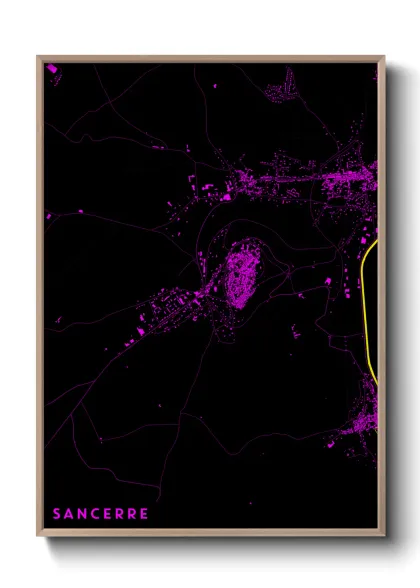 Une affiche de carte sur Sancerre