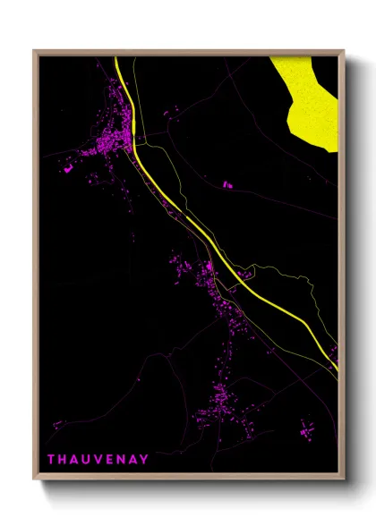 Une affiche de carte sur Thauvenay