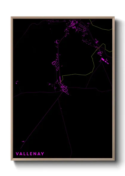 Une affiche de carte sur Vallenay