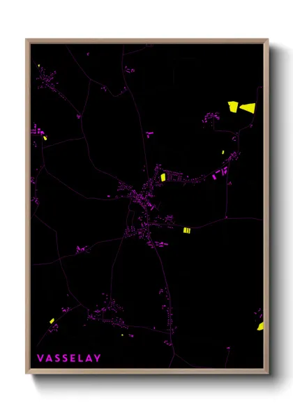 Une affiche de carte sur Vasselay