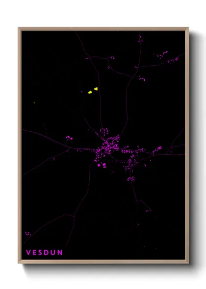 Une affiche de carte sur Vesdun