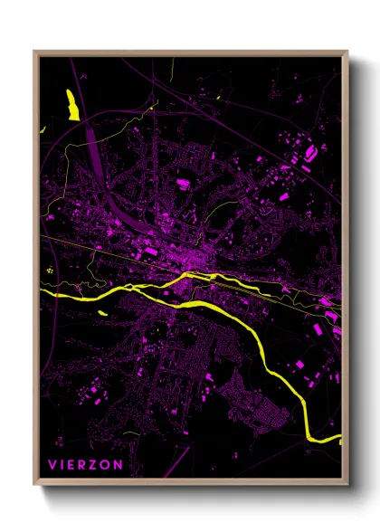 Une affiche de carte sur Vierzon