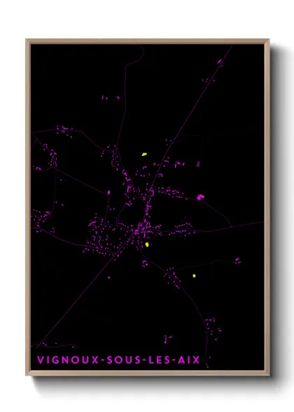 Une affiche de carte sur Vignoux-sous-les-Aix