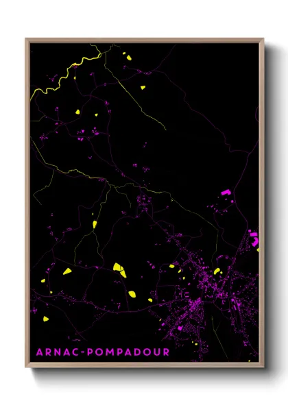 Une affiche de carte sur Arnac-Pompadour
