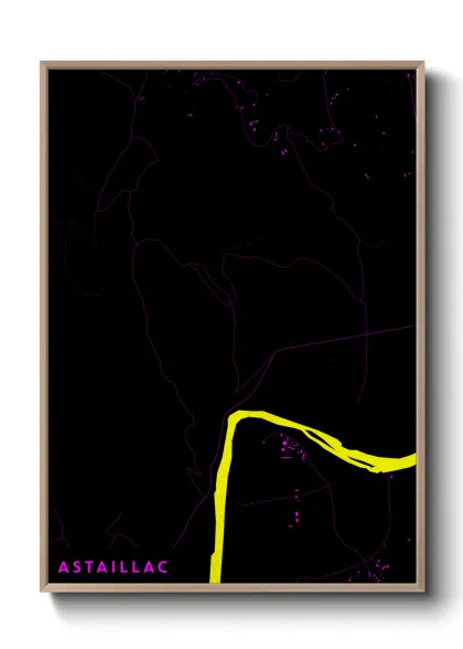 Une affiche de carte sur Astaillac