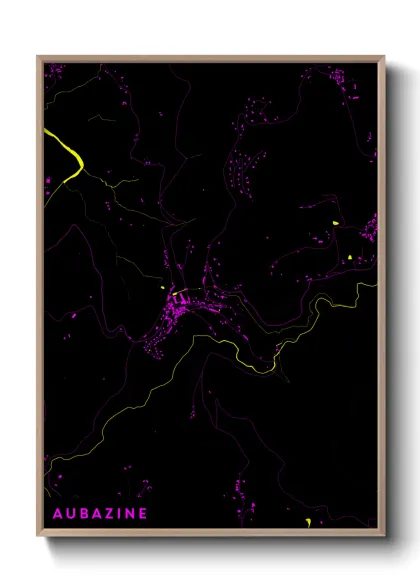 Une affiche de carte sur Aubazine