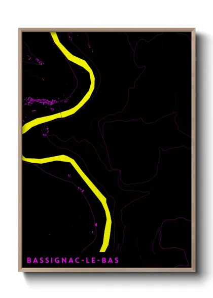 Une affiche de carte sur Bassignac-le-Bas