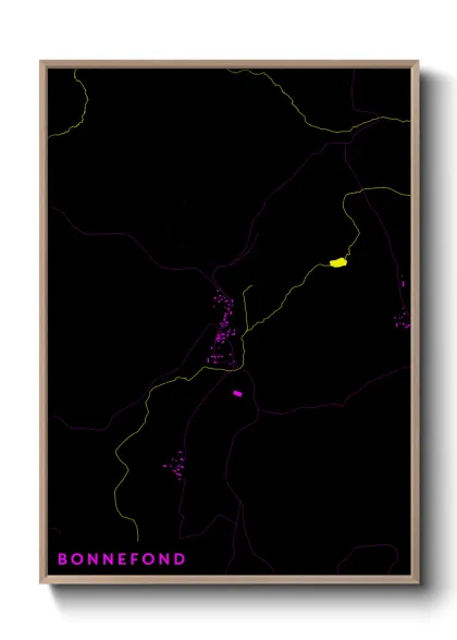 Une affiche de carte sur Bonnefond