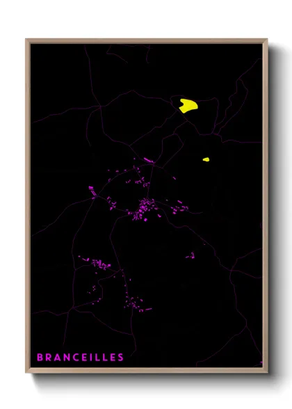 Une affiche de carte sur Branceilles