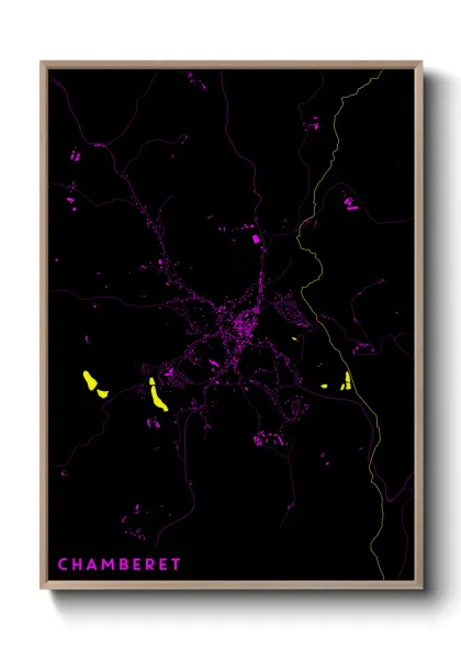 Une affiche de carte sur Chamberet