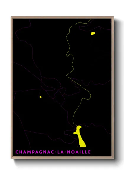 Une affiche de carte sur Champagnac-la-Noaille