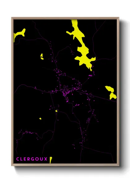 Une affiche de carte sur Clergoux