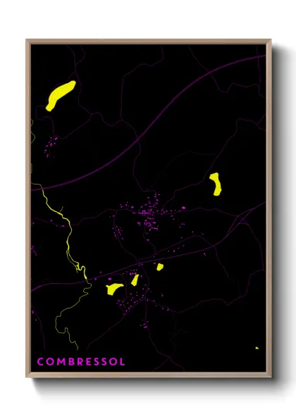 Une affiche de carte sur Combressol