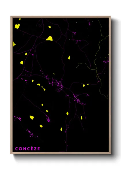 Une affiche de carte sur Concèze