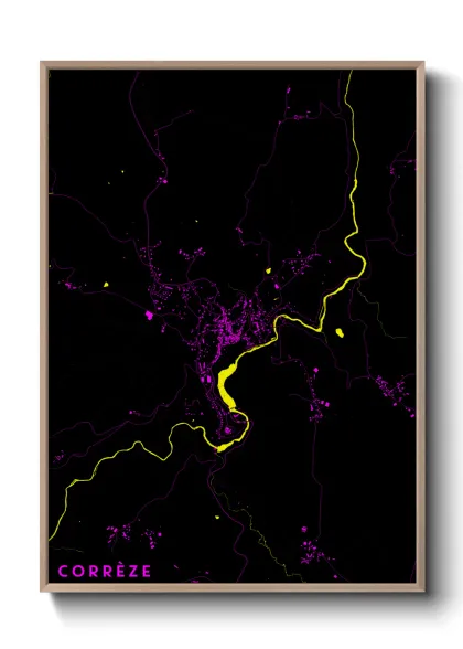 Une affiche de carte sur Corrèze