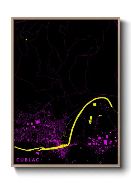 Une affiche de carte sur Cublac