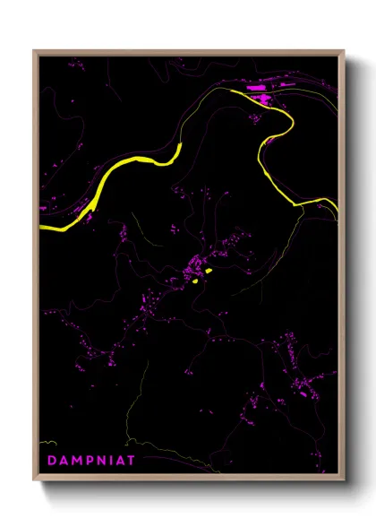 Une affiche de carte sur Dampniat