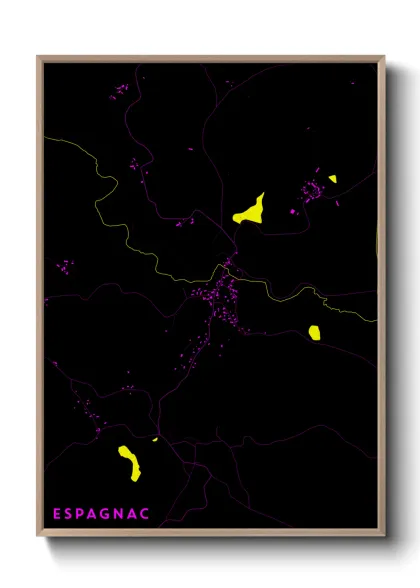 Une affiche de carte sur Espagnac