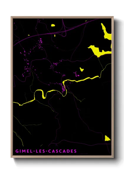Une affiche de carte sur Gimel-les-Cascades