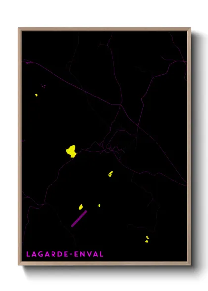 Une affiche de carte sur Lagarde-Enval