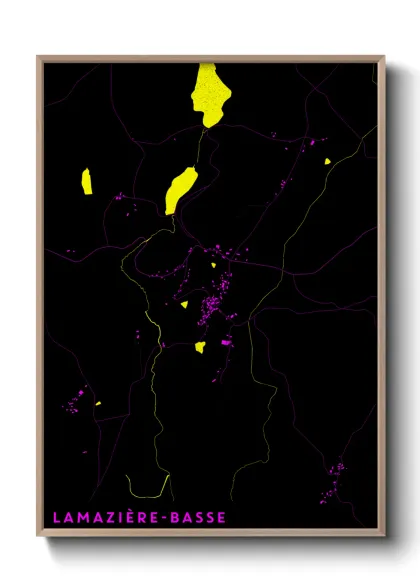 Une affiche de carte sur Lamazière-Basse