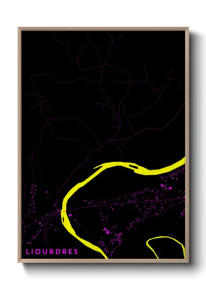 Une affiche de carte sur Liourdres