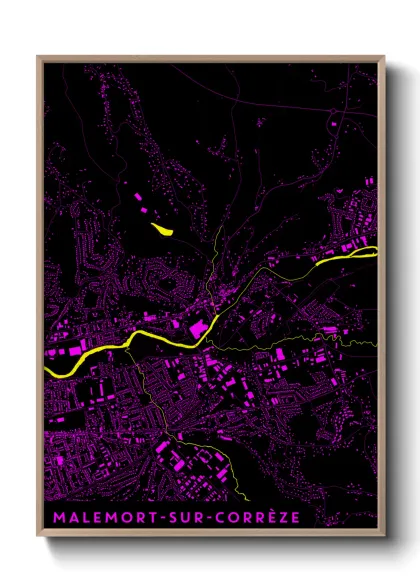 Une affiche de carte sur Malemort-sur-Corrèze