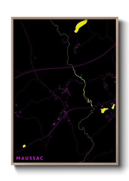 Une affiche de carte sur Maussac