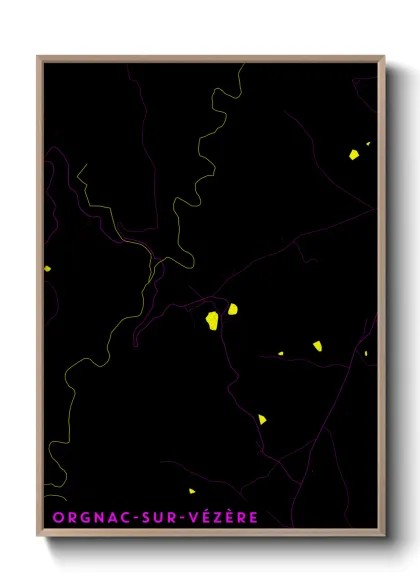 Une affiche de carte sur Orgnac-sur-Vézère