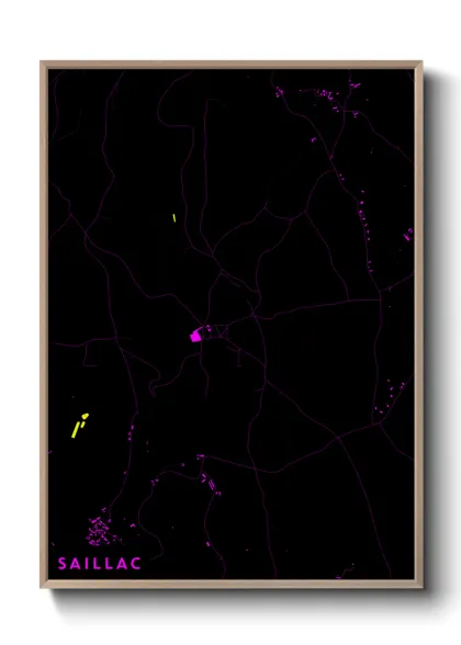 Une affiche de carte sur Saillac