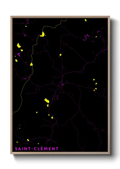 Une affiche de carte sur Saint-Clément