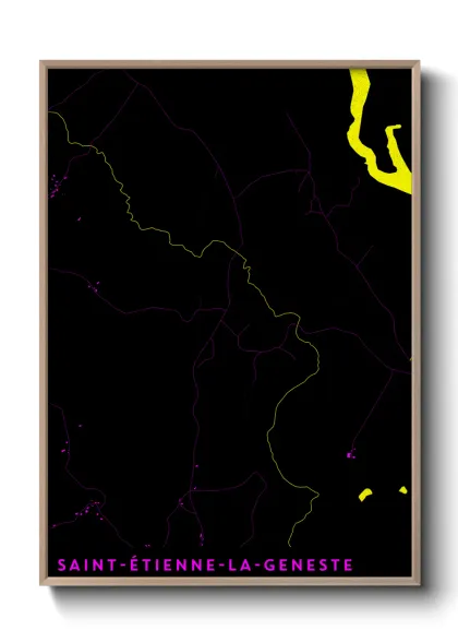 Une affiche de carte sur Saint-Étienne-la-Geneste