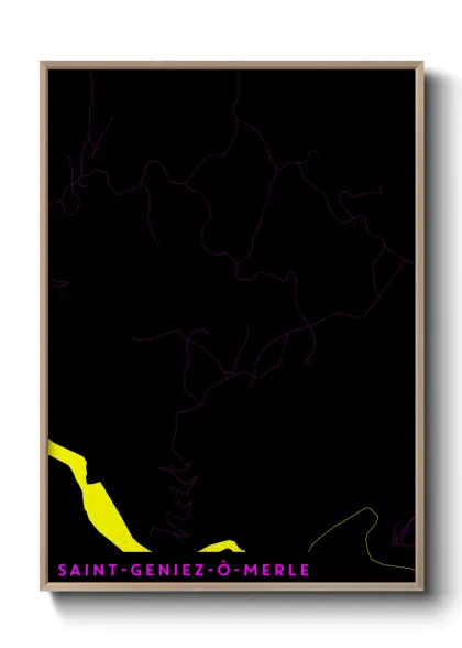 Une affiche de carte sur Saint-Geniez-ô-Merle