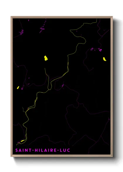 Une affiche de carte sur Saint-Hilaire-Luc