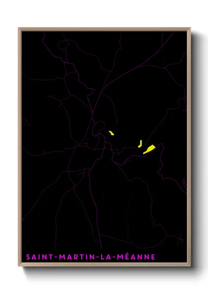 Une affiche de carte sur Saint-Martin-la-Méanne