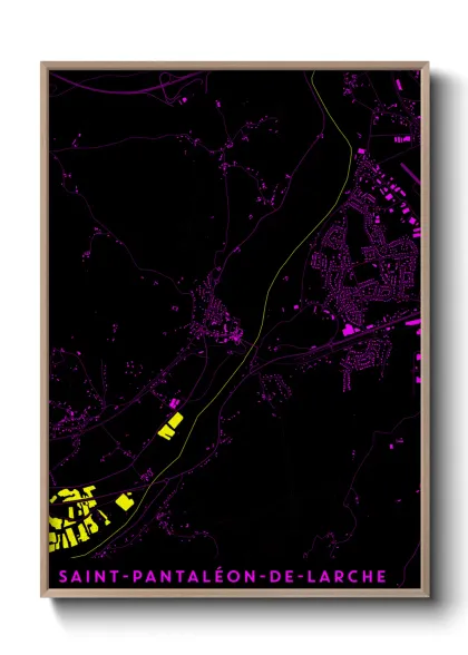 Une affiche de carte sur Saint-Pantaléon-de-Larche