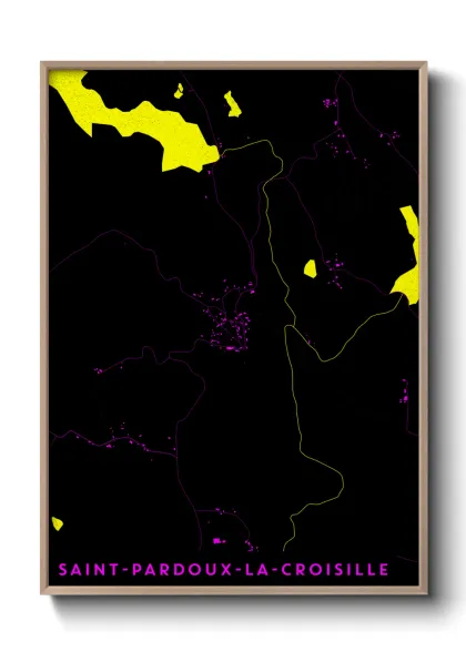 Une affiche de carte sur Saint-Pardoux-la-Croisille