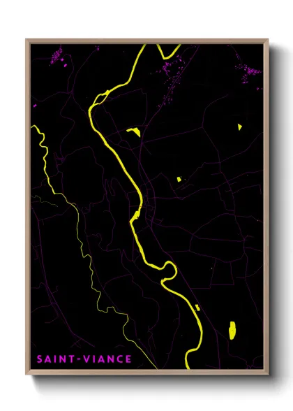Une affiche de carte sur Saint-Viance