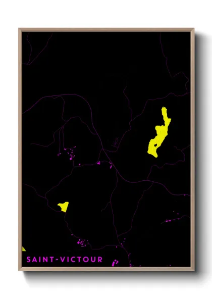 Une affiche de carte sur Saint-Victour