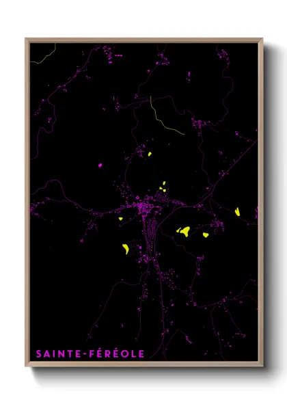 Une affiche de carte sur Sainte-Féréole