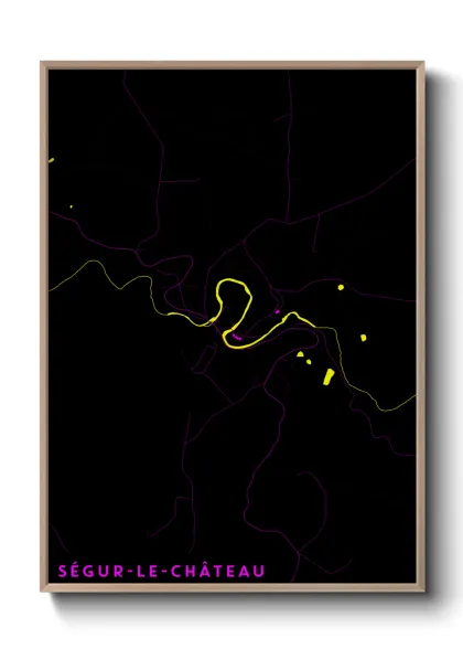 Une affiche de carte sur Ségur-le-Château