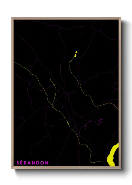 Une affiche de carte sur Sérandon