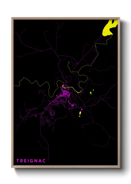Une affiche de carte sur Treignac