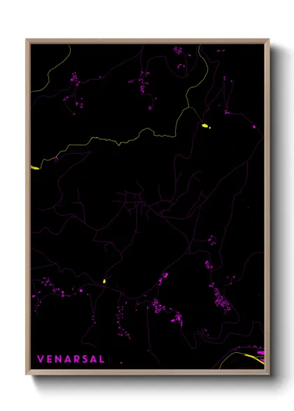 Une affiche de carte sur Venarsal