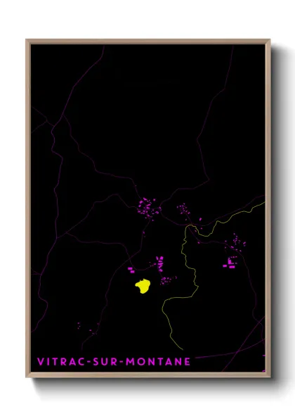 Une affiche de carte sur Vitrac-sur-Montane