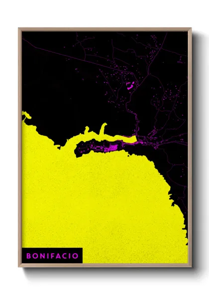 Une affiche de carte sur Bonifacio