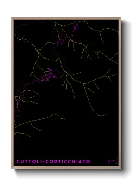 Une affiche de carte sur Cuttoli-Corticchiato